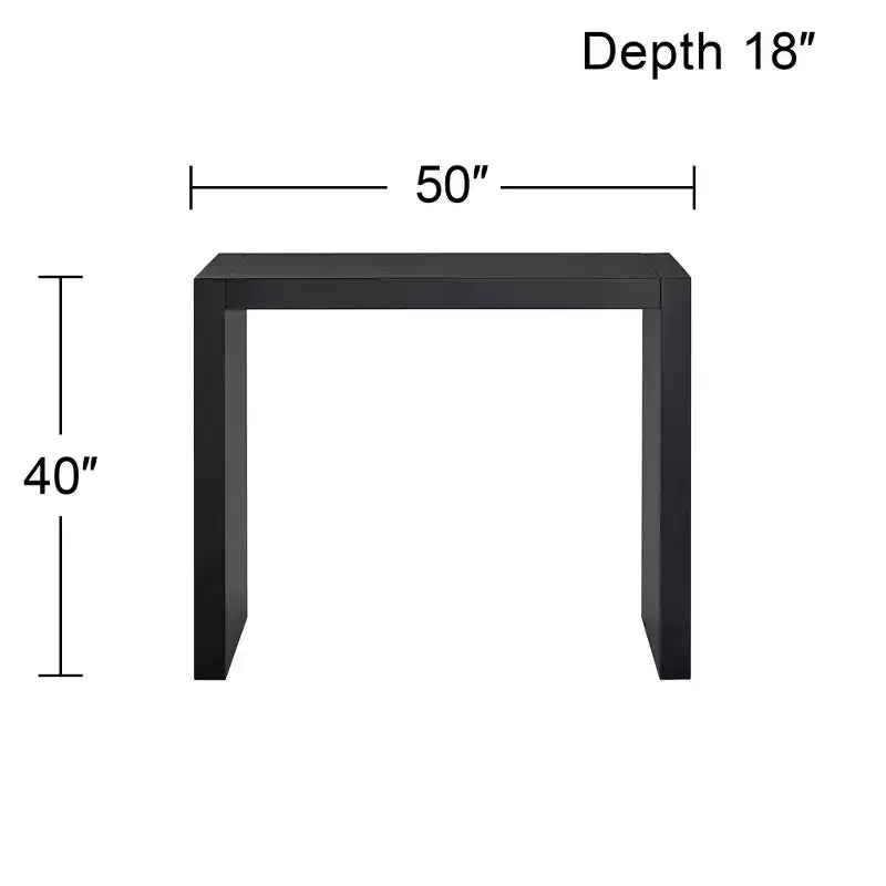 55 Downing Street Table de Bar Rectangulaire Noir Brillant Minimaliste Moderne 60 x 18 pour Espaces Salon Cuisine Chambre Chevet Entrée Salle de Bain