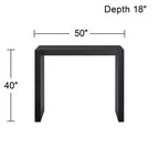 55 Downing Street Table de Bar Rectangulaire Noir Brillant Minimaliste Moderne 60 x 18 pour Espaces Salon Cuisine Chambre Chevet Entrée Salle de Bain