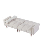 Canapé-lit futon convertible, canapé-lit ajustable, canapé-lit futon moderne en tissu de lin avec 2 oreillers