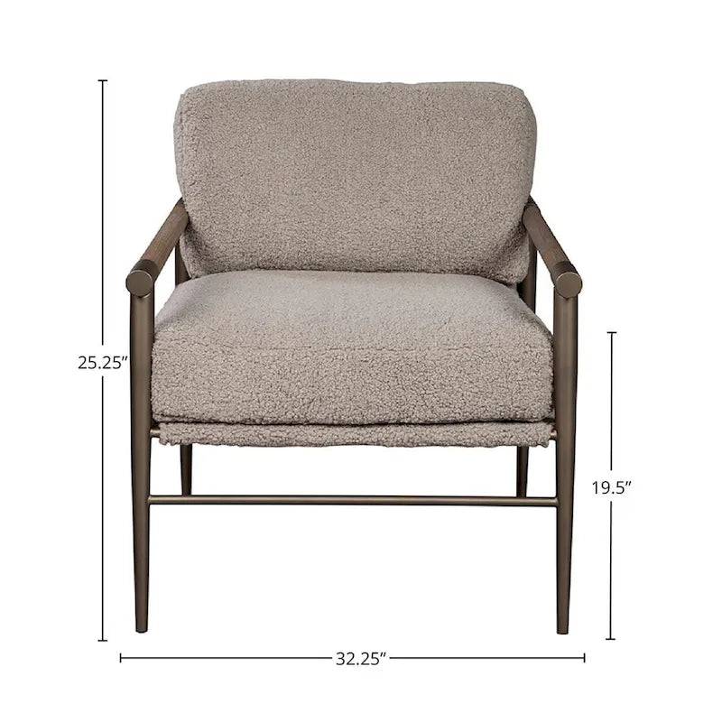 Fauteuil d'appoint rembourré McNeal, Gris lavé