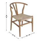Emma et Oliver Lot de 2 chaises de salle à manger en bois de style Y-Back avec sièges en corde de papier Kraft, design empilable