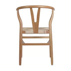 Emma et Oliver Lot de 2 chaises de salle à manger en bois de style Y-Back avec sièges en corde de papier Kraft, design empilable