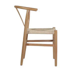 Emma et Oliver Lot de 2 chaises de salle à manger en bois de style Y-Back avec sièges en corde de papier Kraft, design empilable
