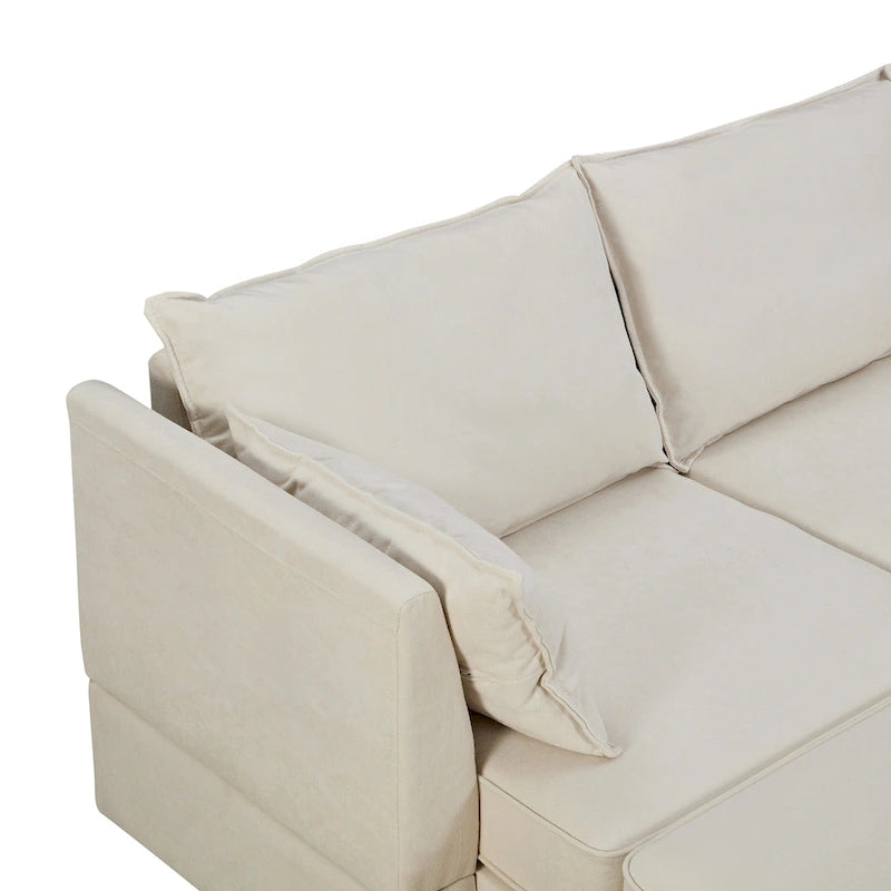 Modern U-Shape Modular Sectional Sofa, Convertible Sofa Bed with Reversible Chaise