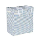 Rectangular Double Sorter with Handles, Blue and White Stripe