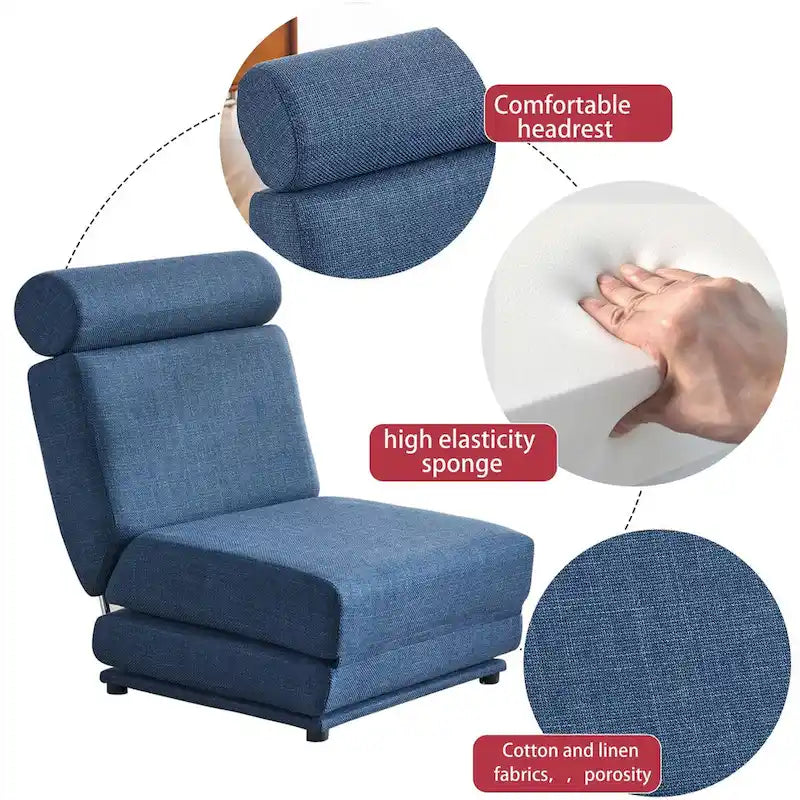 Single Sofa Chair Foldable Bed with Pillow,Portable Sofa Bed,Sofa Chair,Made of Breathable and Wearable Linen