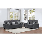 2Pc Chenille Upholstered Sofa Set w/ Pillows Living Room Couch Loveseat