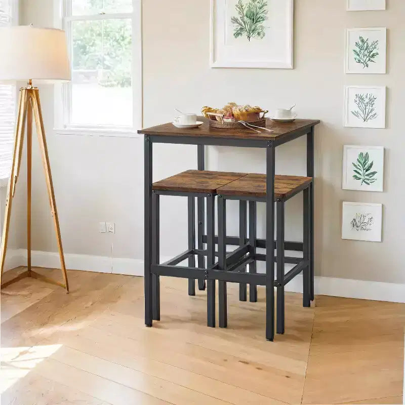 Table de bar, Table haute, Table de comptoir, Table carrée, Table haute, Petite table de cuisine pour 2, Table basse, Table de bar hauteur comptoir