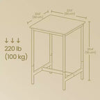Table de bar, Table haute, Table de comptoir, Table carrée, Table haute, Petite table de cuisine pour 2, Table basse, Table de bar hauteur comptoir