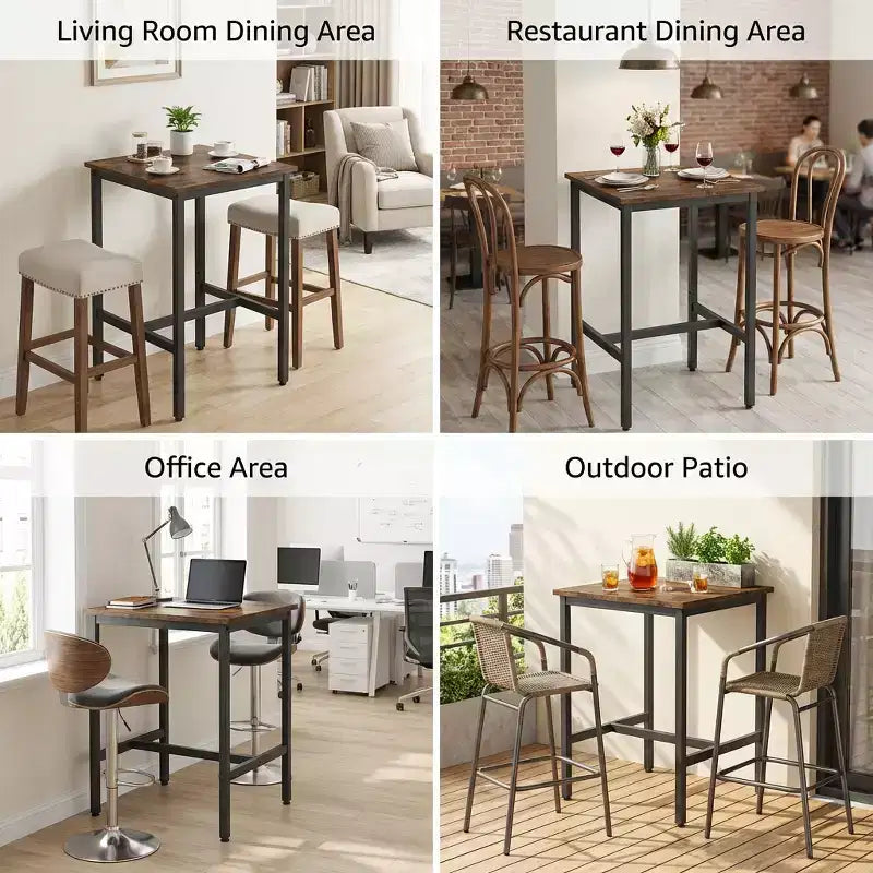 Table de bar, Table haute, Table de comptoir, Table carrée, Table haute, Petite table de cuisine pour 2, Table basse, Table de bar hauteur comptoir