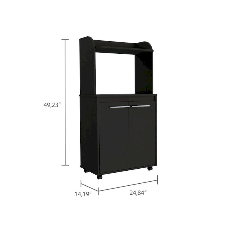 Modern Kitchen Cabinet Microwave Cart with 1 Shelf and 2 Doors