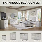 Commode de chambre Sincido à 8 tiroirs, commode haute de 155 cm de style ferme avec colonnes romaines