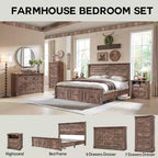 Commode de chambre Sincido à 8 tiroirs, commode haute de 155 cm de style ferme avec colonnes romaines