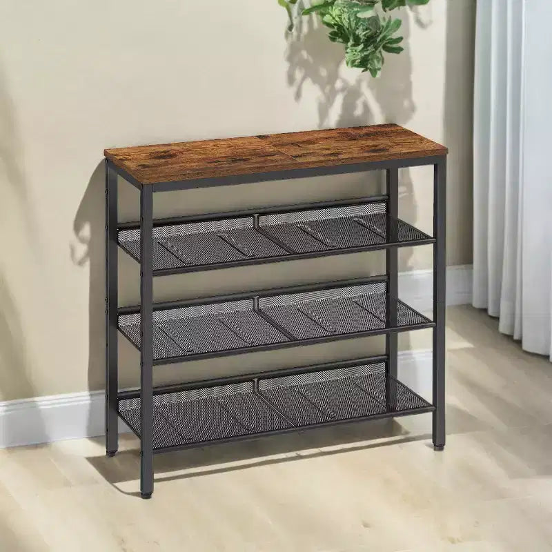 Meuble à chaussures, Organisateur de rangement pour chaussures à 5 niveaux, pour entrée, étagère à chaussures décorative
