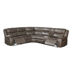 Sectionnel inclinable en similicuir rembourré de couleur taupe