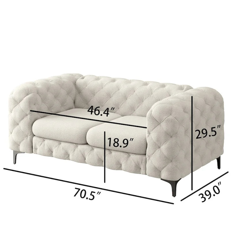 Corvus Chesterfield Aosta Tufted Velvet Loveseat