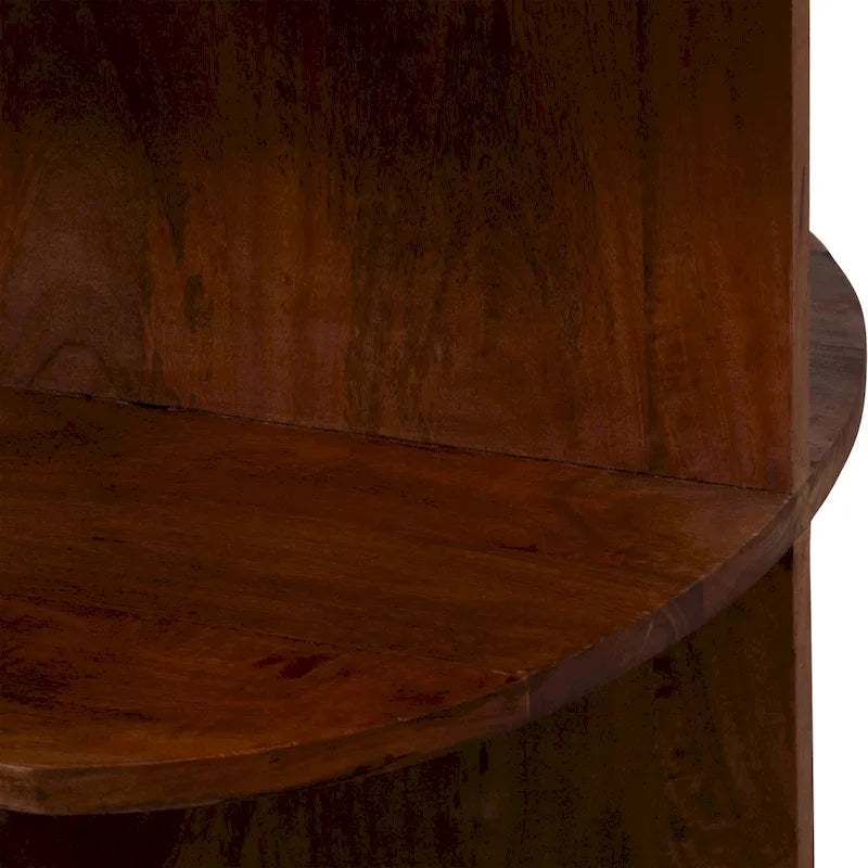 Sagebrook Home Modern Neutral Wood/Marble Brown 20 Half Round Side Accent Table - 20 x 20 x 20 - 20 x 20 x 20