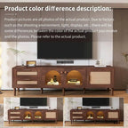 Dark Brown Rattan TV Stand for up to 80" TVs