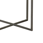 Table d'appoint ronde moderne de 29 pouces, plateaux en bois marron à 2 niveaux, base en métal gris