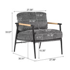 Fauteuil d'appoint rembourré Christopher Knight Home Varsts en bois et métal, style moderne