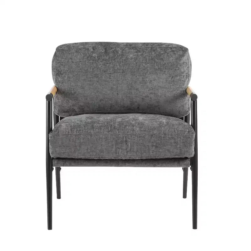 Fauteuil d'appoint rembourré Christopher Knight Home Varsts en bois et métal, style moderne
