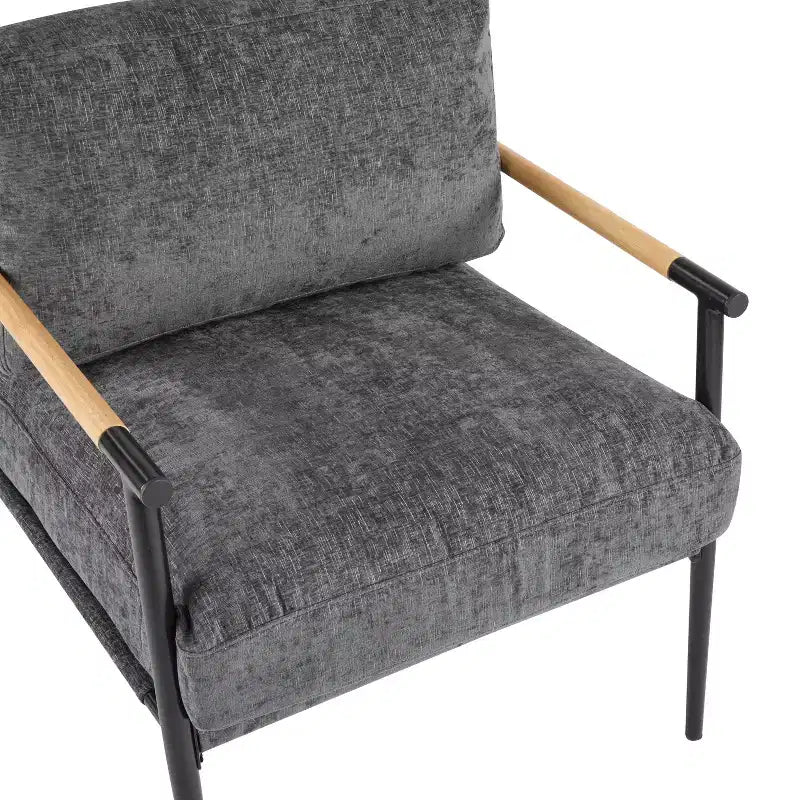 Fauteuil d'appoint rembourré Christopher Knight Home Varsts en bois et métal, style moderne