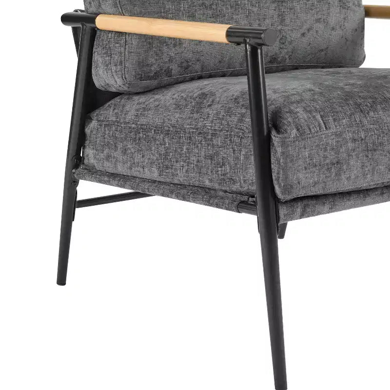 Fauteuil d'appoint rembourré Christopher Knight Home Varsts en bois et métal, style moderne