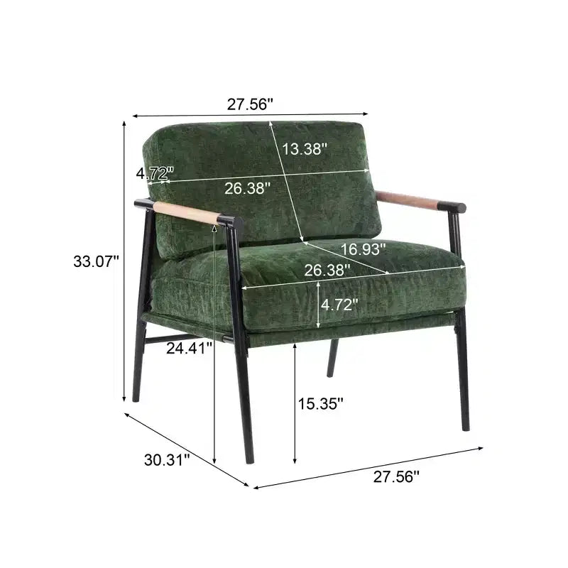 Fauteuil d'appoint rembourré Christopher Knight Home Varsts en bois et métal, style moderne