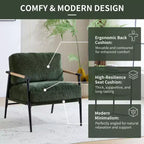 Fauteuil d'appoint rembourré Christopher Knight Home Varsts en bois et métal, style moderne