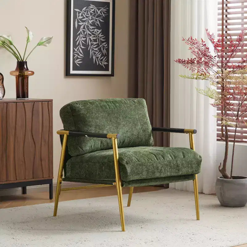 Fauteuil d'appoint rembourré Christopher Knight Home Varsts en bois et métal, style moderne