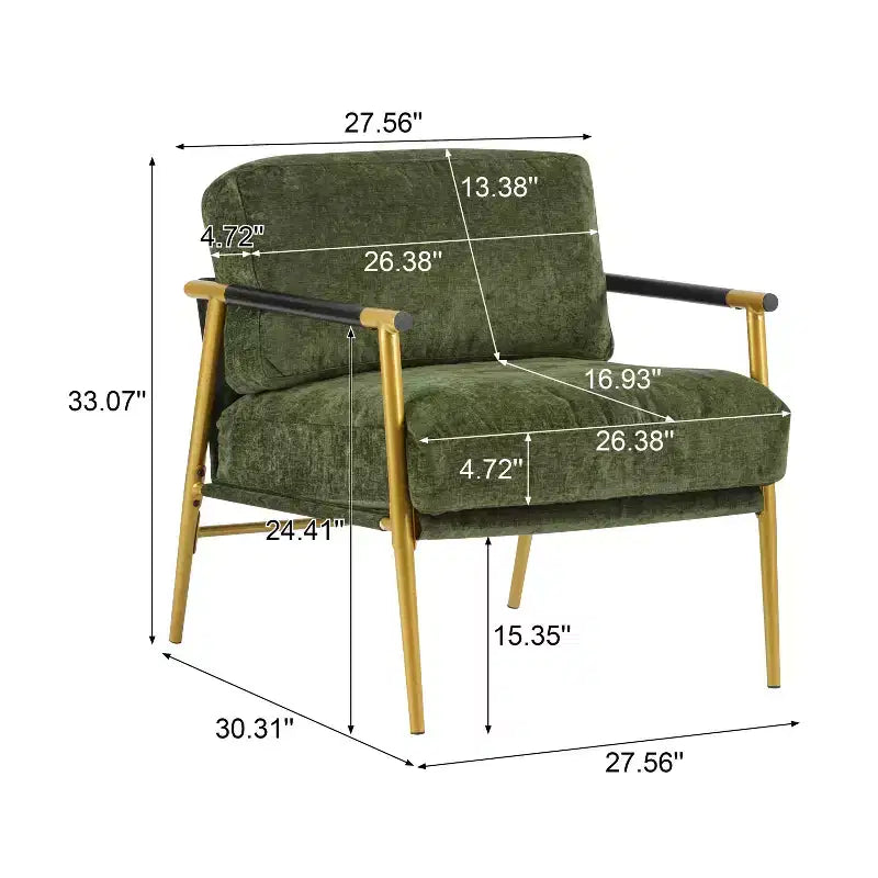 Fauteuil d'appoint rembourré Christopher Knight Home Varsts en bois et métal, style moderne