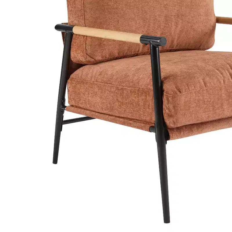 Fauteuil d'appoint rembourré Christopher Knight Home Varsts en bois et métal, style moderne