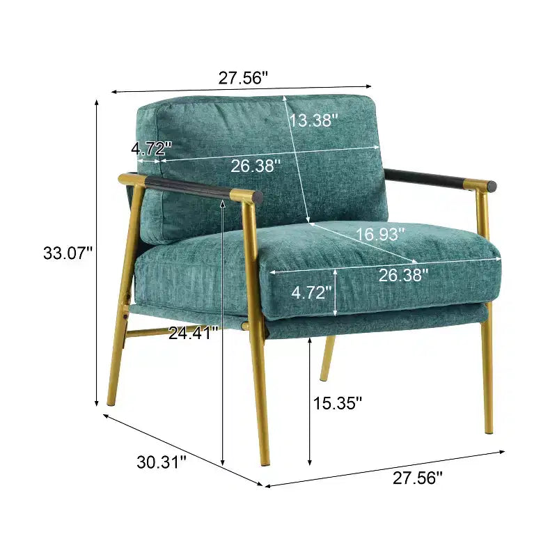 Fauteuil d'appoint rembourré Christopher Knight Home Varsts en bois et métal, style moderne