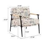 Fauteuil d'appoint rembourré Christopher Knight Home Varsts en bois et métal, style moderne