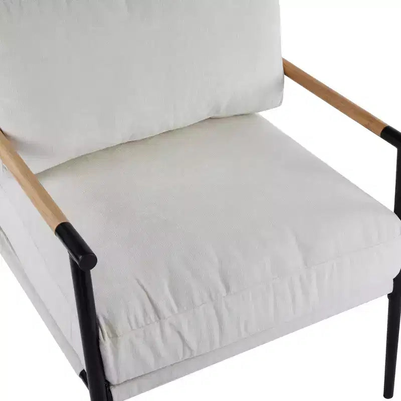 Fauteuil d'appoint rembourré Christopher Knight Home Varsts en bois et métal, style moderne