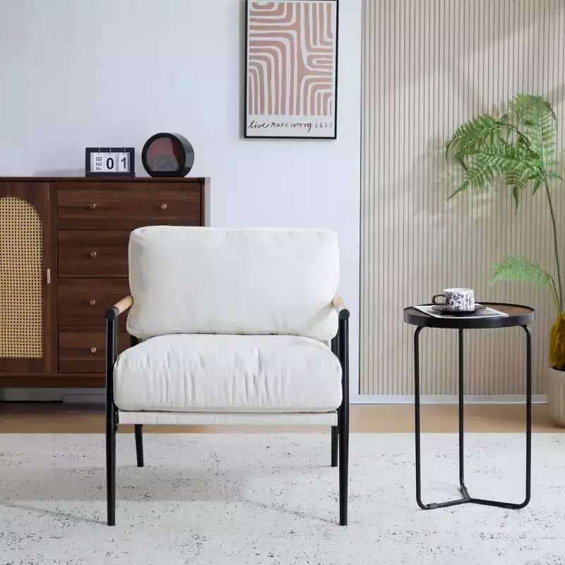 Christopher Knight Home Varsts Modern Wooden and Metal Upholstered Accent Chair
