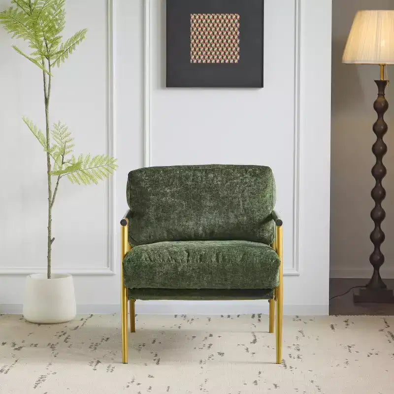 Fauteuil d'appoint rembourré Christopher Knight Home Varsts en bois et métal, style moderne