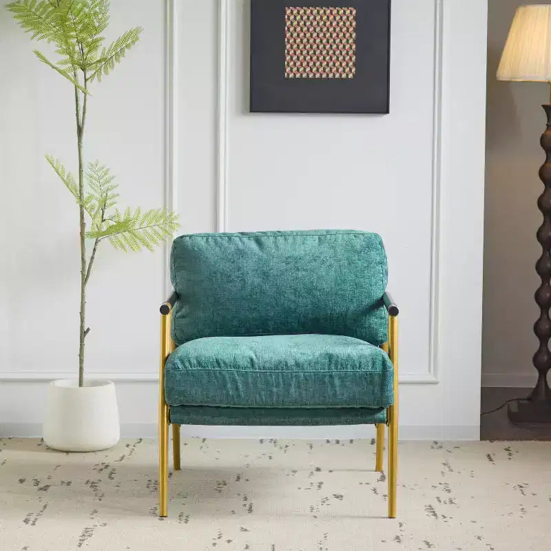 Fauteuil d'appoint rembourré Christopher Knight Home Varsts en bois et métal, style moderne
