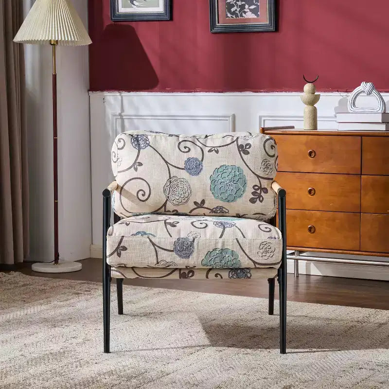 Fauteuil d'appoint rembourré Christopher Knight Home Varsts en bois et métal, style moderne