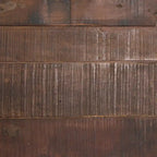 Table basse Wilton en bois brun avec 12 tiroirs en métal noir