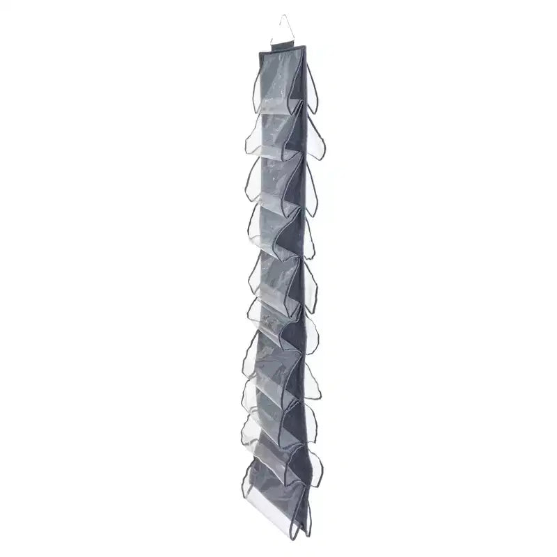 Over-the-Door Cotton Blend and Plastic Shoe Organizer with 20 Storage Pockets, Denim