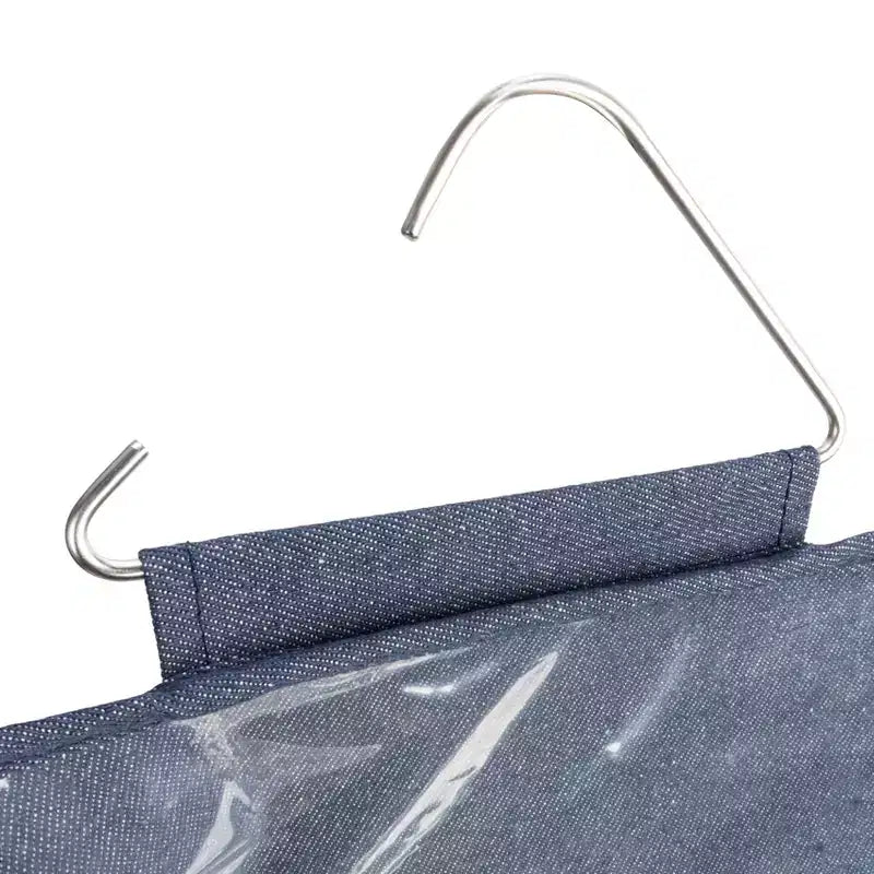 Organisateur de chaussures en mélange de coton et plastique à suspendre à la porte avec 20 poches de rangement, en jean