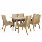Ensemble de salle à manger 7 pièces en rotin de canne et bois d'hévéa Mason de Christopher Knight Home