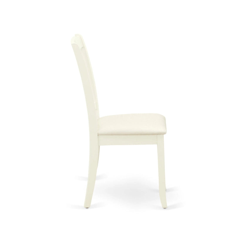 East West Furniture Dining Set Includes a Dining Room Table and Linen Fabric Kitchen Chairs,(Finish & Pieces Options)