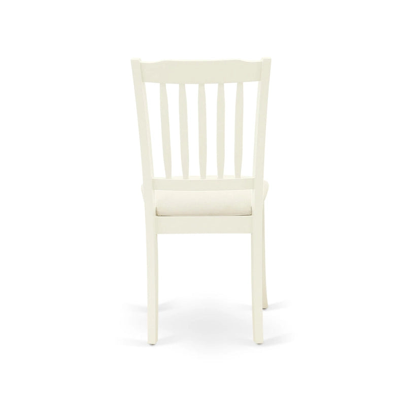 East West Furniture Dining Set Includes a Dining Room Table and Linen Fabric Kitchen Chairs,(Finish & Pieces Options)