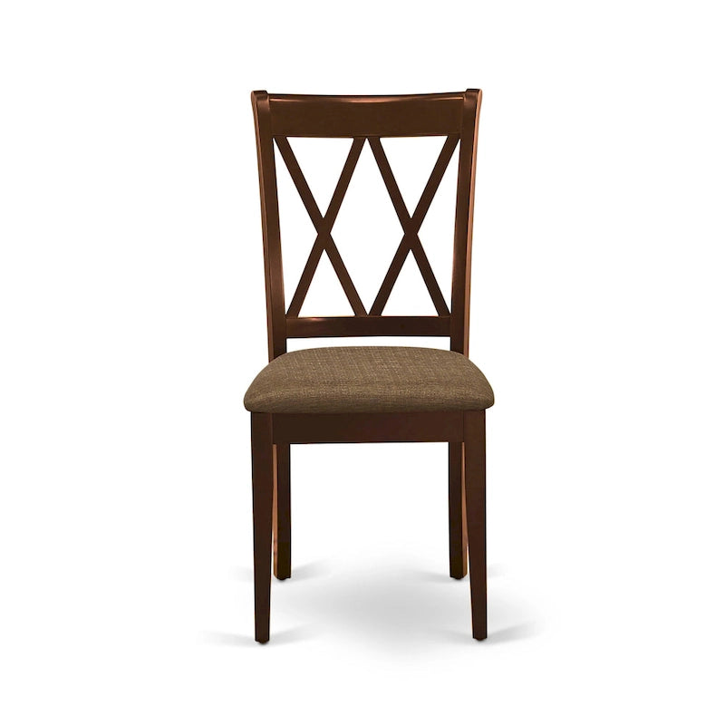 East West Furniture Dining Set Includes a Dining Room Table and Linen Fabric Kitchen Chairs,(Finish & Pieces Options)