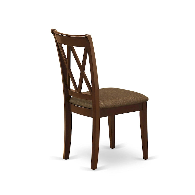 East West Furniture Dining Set Includes a Dining Room Table and Linen Fabric Kitchen Chairs,(Finish & Pieces Options)