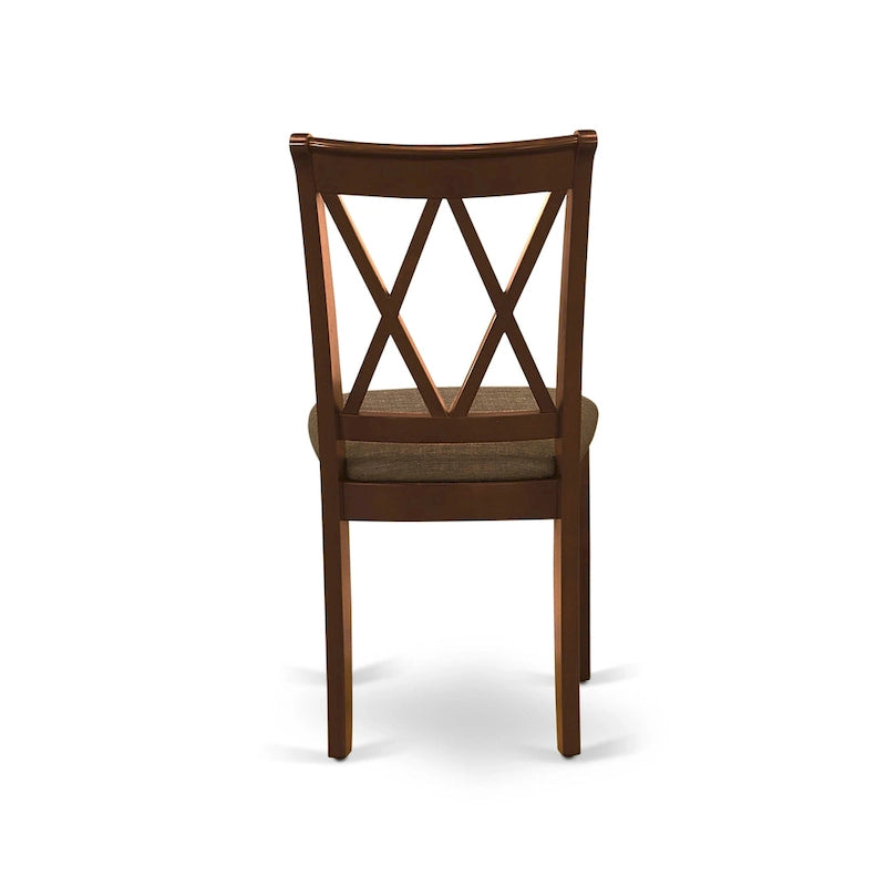 East West Furniture Dining Set Includes a Dining Room Table and Linen Fabric Kitchen Chairs,(Finish & Pieces Options)
