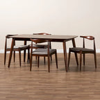 Walnut Brown 5-Piece Dining Set for 4
