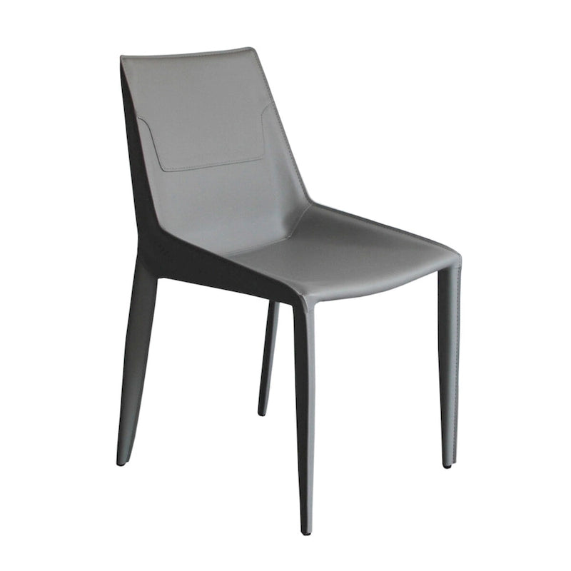 Modrest Halo Modern Light Grey Saddle Leather Dining Chair (Set of 2)